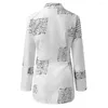 Robes décontractées 2023 automne chemise robe lettre imprimer col rabattu fête Mini manches longues élégant Ol blanc pour dames
