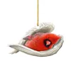 Red Bird Pendant Christmas Acrylic Decoration Pendant Forever Ornament Car Chandelier Hanging Decoration