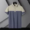 Polos de la mode masculine Patchwork Patchwork Men de polo Tops de sports décontractés tendance à manches courtes Slim T-shirt Summer Summer Male