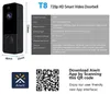 T8 720pワイヤレスWiFiビデオドアベルスマートフォンドアリングインターコムセキュリティシステムIRビジュアルHDカメラベルホームライフオフィスFFのディンドンとの防水猫の目