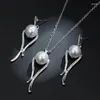 Ketting oorbellen set abay barokke vintage elegante parel strass waterdruppel hangend nekoor voor vrouwen meisje cadeau