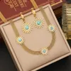 Choker 316l Collier de charme en pierre bleu en acier inoxydable pour femmes Gift bijoux de fête à la chaîne à mailles larges vintage