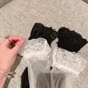 Vrouwen Sokken Antislip Kanten Kousen Sexy Lingerie Erotische Lolita Harajuku Gothic Lange Koreaanse Witte Overknee Hoge Zwarte sok 7/8