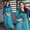 Etniska kläder Dubai muslimska arabiska långa lyxiga eleganta Morroccan -klänningar 2023 Tassel Hat Navy Plus Size For Women Party Abaya