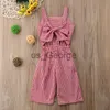 Kleidungssets lioraitiin Kleinkind Baby Mädchen Ärmellose Strampler Hosen Plaid Overall Kleidung Outfit 16Y J230630