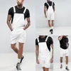 Men's Jeans Vintage Denim White Rimmed Shorts One-Piece Working Bib Top Pants Mens