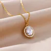 Collier ras du cou de luxe en cristal et Zircon pour femmes, chaîne de clavicule, en acier inoxydable, bijoux, cadeau de fête de mariage