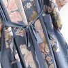 Damesjassen 2023 Lente Zomer Bohémien V-hals Pauw Bloemenprint Lange Kimono Shirt Etnisch Vetersluiting Sjerpen Vest Losse Blouse