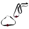 Choker Boho Velvet-Choker halsband Långt band Satin Flower Collar Sexig röd kamellia-minimalistiska halsband för kvinnor