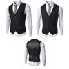 Gilet da uomo Gilet nero retrò Gilet da uomo con catena solida Decorazione monopetto da uomo Gilet vittoriano vintage slim casual