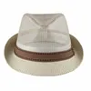 Boinas Moda Paja Fedoras Hollow Top Jazz Hat Primavera Verano Bowler Sombreros Cap Versión clásica Casual Playa para hombres Mujeres