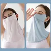 Bandanas 9st Summer Anti Dust unisex Sun Protection Face Mask Earhook andningsbar Justerbar sport Bandana Cooling Silk Neck Scarf