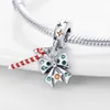 925er Sterlingsilber-Charms für Damen-Schmuckperlen, Weihnachts-Schneemann-Perlen