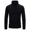 Maglioni da uomo Maglione curvato per il corpo Dolcevita elegante Pullover a coste slim fit Top per l'autunno/inverno Tinta unita lavorato a maglia lungo