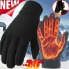 Fem fingrar handskar fleece tjock vinter solida kvinnor utomhus polär varm kylning skid cykling pekskärm handskar herr vantar 230928