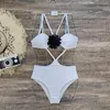 Kobiety stroje kąpielowe Muolux 2023 Flower 3D Sexy One Piece Swimsuit Kobiet Solid Retro Monokini wycięty brazylijski kostium kąpielowy plażowy