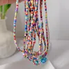 Choker Colorful Seed Beaded Love Flower Necklace Ajdustable Clavicle Chain