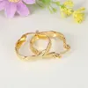 22K 23K 24K Thai Baht YELLOW GOLD GP EARRINGS Hoop E India Jewelry Brincos Top Quality Wave305W