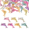 Pendentif Colliers 28 pièces pendentifs en résine transparente dessin animé dauphin charmes pour femmes fabrication de bijoux boucle d'oreille collier bricolage résultats accessoires