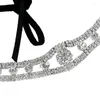 Choker Fashion Women Rhinestone Necklace & Pendant Long Rope Chain Statement Vintage Velvet Crystal Accessories Jewelry