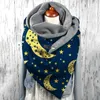 Schals Damen Seidenkopfschal Universal Herbst Winter Warm Bedruckt Elegante Doppelschichtige Schnalle Weiche Pashmina Schals Wraps