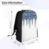 Sac à dos mauvais œil suspendus perles en bleu et or voyage école ordinateur portable Bookbag Nazar Hamsa Boho collège étudiant sac à dos sacs