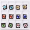 Collares colgantes QIANBEI Moda Belleza Venta al por mayor 6 unids hecho a mano verano Murano Lampwork Glass Mix Square Flower Colgantes Fit Collar P0144