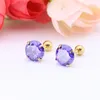 Boucles d'oreilles en acier inoxydable pour femmes, cristal de Zircon, multicolore, mode coréenne, cadeaux simples, accessoires pour femmes