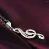 Цепочки модные простые 925 серебряное ожерелье музыкальная нота кулон цепочка свадебные украшения подарок