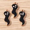 Charms 10 Stück 8 x 26 mm Cartoon-Emaille-Halloween-Geist-Anhänger für die Herstellung von DIY-Ohrringen, Halsketten, handgefertigten Schlüsselanhängern, Schmuckzubehör