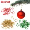 Weihnachtsdekorationen 50 Stück Ornamente Metall S-förmige Haken Halter Baum Kugel Anhänger Hängen für Zuhause Navidad Jahr