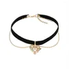 Choker Fashion Heart Shape Gothic Necklace Delicate Pendant For Women
