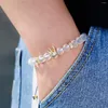 Bracelet de perles de couronne de luxe en pierre naturelle à brin pour hommes cz rond givré cristal pulseira féminina bijoux fait à la main