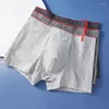 Underbyxor randiga herrtronar Flat Boxer Shorts Mens underkläder Pure Cotton High Elasticity Youth U Konvex Pouch Briefs för pojkar