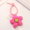 Keychains Colorful Wool Flower Heart Keychain Keyring For Women Gift Cute Kawaii Love Plant Bag Airpods Box Car Key Accessorie Jewelry