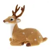 Decorações de Natal Simulação Deitada Sika Veado Rena Elk Modelo Animal Estatueta Decoração de Casa Artes e Ofícios