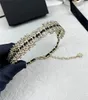 Gargantillas Diseñador C Collares pendientes Carta Perla Collar de oro Mujeres Joyería doble CCity Mujer 6453