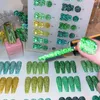 Smalto per unghie Collezione verde Neon riflettente Glitter Gel Colore Laser Gel Smalto per unghie Semipermanente Nail Art Glitter Gel Polish 15 colori 230928