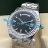 11 estilo de luxo relógio masculino platina 41mm gelo azul diamante moldura dial 228396 movimento automático safira luminosa moda men'222r