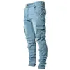 Jeans da uomo Autunno Primavera Pantaloni cargo da uomo Casual Matita vintage Tasche in denim skinny