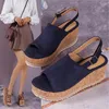 Sandalen Zomer Damesmode Platform Wedge Roman Sexy Luipaardprint Damesschoenen Open teen Vismond Hoge hak