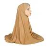 Sjaals 70x70 cm Volwassenen Bidden Hijab Moslim Sjaal Islamitische Hoofddoek Hoed Armia Pull Op Headwrap Satijnen Hijaabs