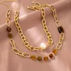 Choker 2023 Fashion Natural Stone Distory Necklace for Women Trend Ladies Multilayer Jewelry Wholesale Direct Sale