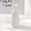 Vases Nordic Unique Ceramic White Dry Flower Vase Home Decor Coffee Shop Living Room Arrangement Container Decoration Props