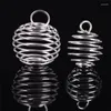 Pendant Necklaces 30PCS/Set Spiral Bead Cages Pendants Silver Plated Craft Jewelry Making DIY Gift