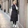 Trench-coat d'hiver pour femme, manteau Long, ample, sans manches, à capuche, en coton, chaud