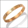 Designer Silver Bracelets Ladies Rose Gold Lady Men Screwdriver Diamond Plated Inlay Diamond Screw Cuff Bangle Couple185K