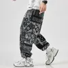 Pantaloni da uomo Oversize Bandana Stampa Pantaloni causali per uomo Donna Stile giapponese Gamba larga Pantaloni dritti Primavera Streetwear 2023 Harajuku Hip Hop