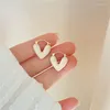 Stud Earrings Trendy Heart For Women Girls Korean Elegant Light Luxury Love Oil Drip Dangle Earring Fashion Wedding Jewelry Gift