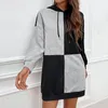 Women's Hoodies 2023 Autumn A Dress Women Solid Hooded Coat Casual Loose Pullover Sweatshirt Hoodie Lady